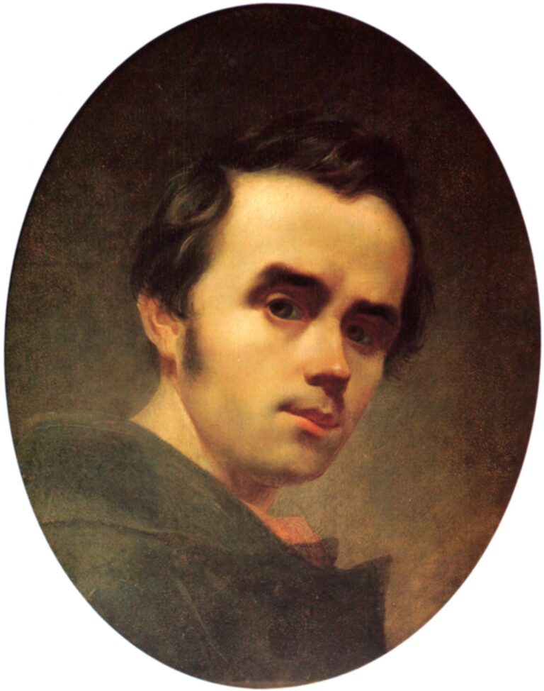 若い男性の油彩の自画像